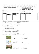 Đề kiểm tra chất lượng Cuối học kì II môn Tiếng Anh Lớp 3 - Năm học 2020-2021 - Trường Tiểu học Đông La